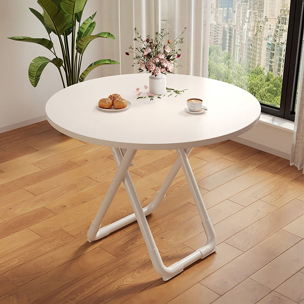 SOGA 80cm White Modern Minimalist Table with Sleek Surface Stylish and Functional Design