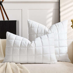 SOGA 30cm White Quilted Grid Pattern Decorative Throw Pillow $ 61