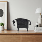 SOGA 24cm Black Cow Sculpture with Dotted Pattern in Resin