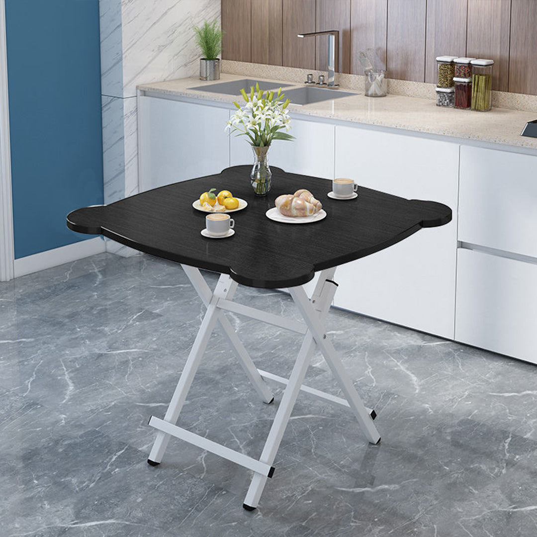 SOGA 2X Black Minimalist Cat Ear Folding Table Indoor Outdoor Portable Stall Desk Home Decor