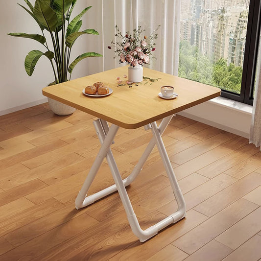 SOGA 2X 80cm Wood Color Board Square Table with White Legs Modern and Stylish Design for Home Decor