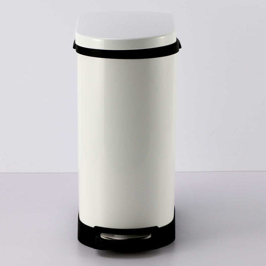 SOGA 2X Foot Pedal Stainless Steel Rubbish Recycling Garbage Waste Trash Bin U White 10L