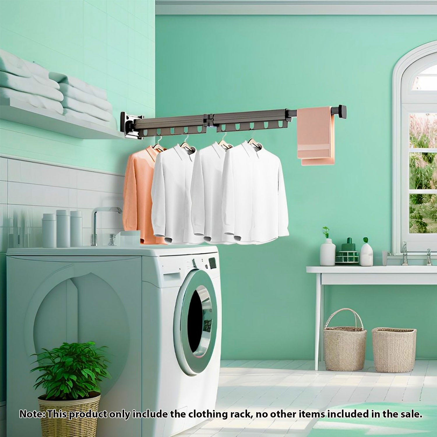 SOGA 2X 127.5cm Suction-Mounted Retractable Clothing Drying Rack