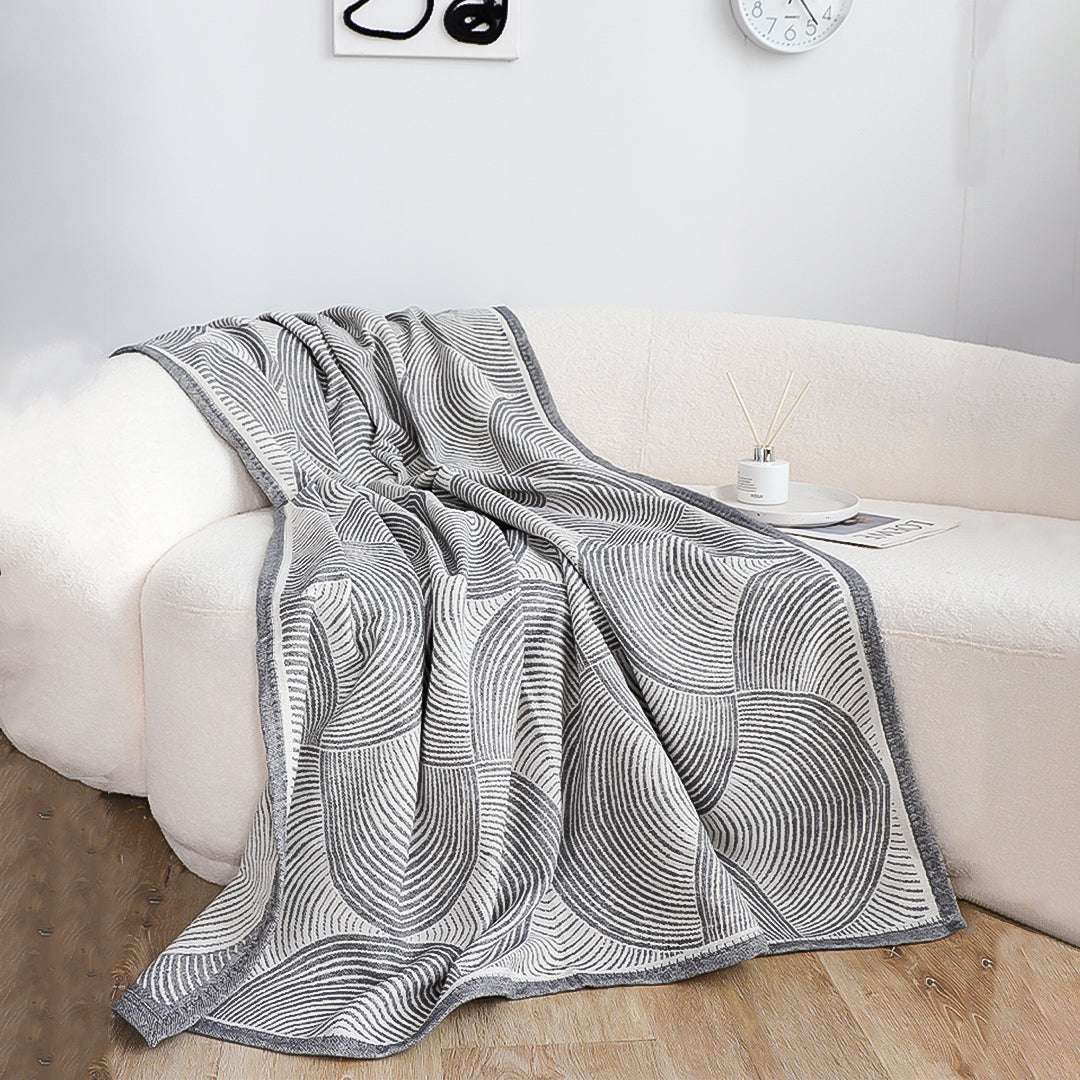 SOGA 2X Charcoal Gray Geometric Swirl Throw Blanket 130x180cm Polyester $ 155