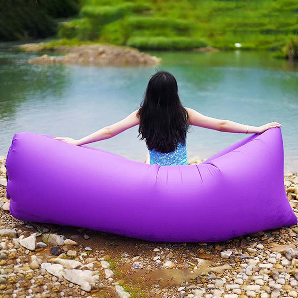 Fast Inflatable Sleeping Bag Lazy Air Sofa Purple