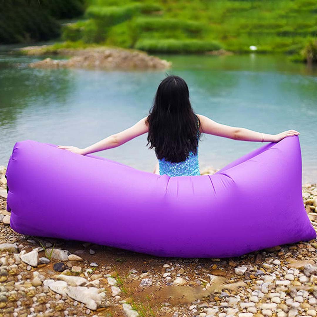 Fast Inflatable Sleeping Bag Lazy Air Sofa Purple