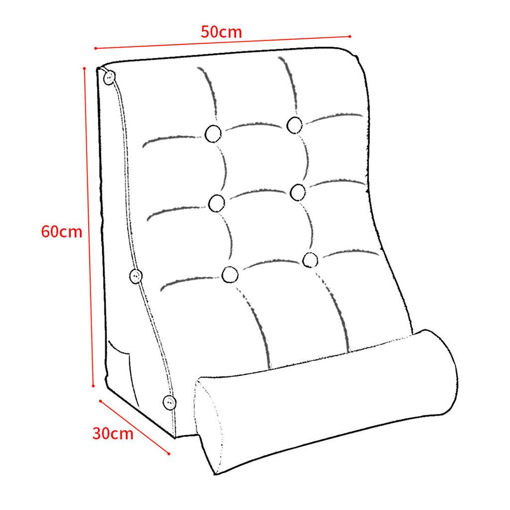 SOGA 2X 60cm White Triangular Wedge Lumbar Pillow Headboard Backrest Sofa Bed Cushion Home Decor