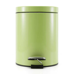 SOGA 2X Foot Pedal Stainless Steel Rubbish Recycling Garbage Waste Trash Bin Round 7L Green