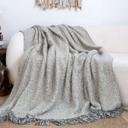 SOGA 2X Soft Light Beige Tassel Throw Blanket 160x200cm Soft Polyester $ 155