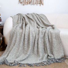 SOGA 2X Soft Light Beige Tassel Throw Blanket 160x200cm Soft Polyester $ 155