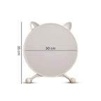 SOGA 2X 30cm White Smart Makeup Bedroom Table Mirror Cat Ear Style No LED Light