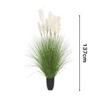 SOGA 137cm Potted Tall Silk Fake Pampas Grass, Artificial Plants Reed Greenery Flowers, Home Decor
