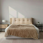 SOGA Home & Living Bundle – Beige Triangular Wedge Pillow & Light Brown Flannel Throw $ 0