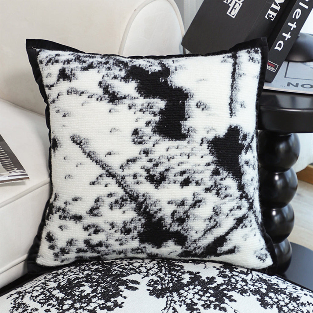SOGA 2X 50cm Throw Pillow  Black and White Leopard Thick Premium Polyester Fiber for Home Decor
