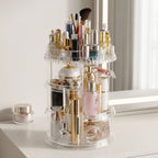 SOGA 2X 360 Degree Rotating Makeup Organizer Cosmetics Holder Display Stand Skincare Home Decor