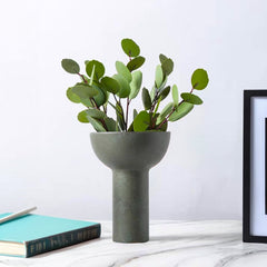 SOGA 2X 15x19.5cm Ornament Gray Minimalist Nordic Ceramic Vase Modern Versatile for Home Decor