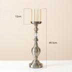 SOGA 43.3cm Glass Candlestick Candle Holder Stand Pillar Glass/Iron Metal