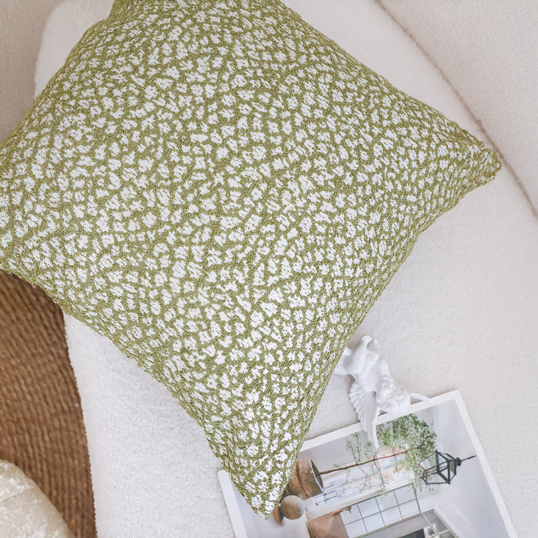 SOGA 2X 50cm Modern Olive Green Speckled Pattern Textured Throw Pillow