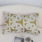 SOGA 2X 35cm Artistic Olive Green White Geometric Pattern Throw Pillow $ 142