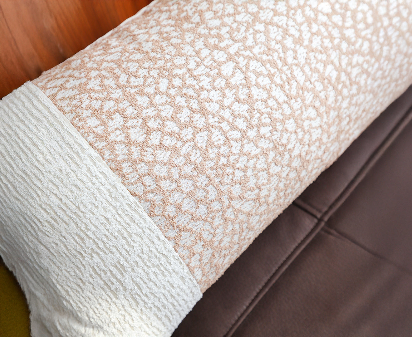 SOGA 35cm Modern Beige Color Block Textured Decorative Throw Pillow