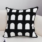 SOGA 45cm Contemporary Black White Arch Pattern Geometric Throw Pillow