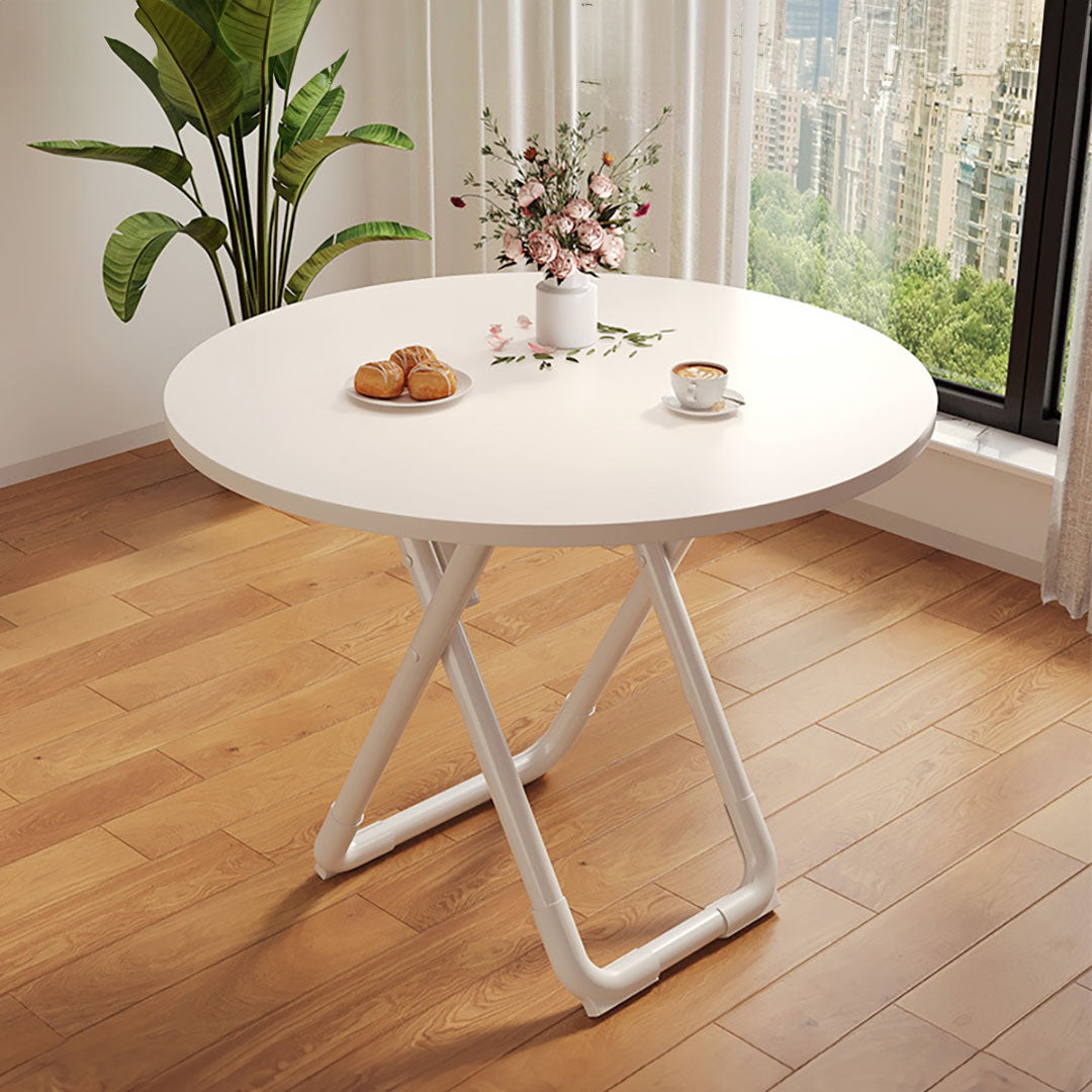 SOGA 80cm White Modern Minimalist Table with Sleek Surface Stylish and Functional Design