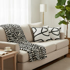 SOGA Home & Living Bundle – 2 White Letter Pillows & Black & White Zebra Throw