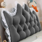 SOGA 120cm Crown Pillow Tufted Charcoal Headboard Cushion for Bed