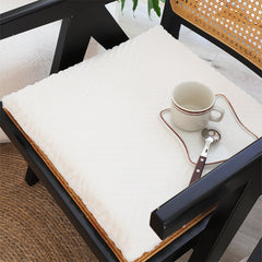 SOGA 2X  White Chevron Square Cushion Soft Leaning Plush Backrest Throw Seat Pillow