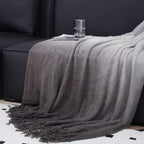 SOGA 2X 127x170cm Star Grey Blanket – Gradient Tassel Throw for Cozy Home Comfort $ 172