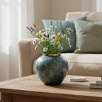 SOGA 21x22cm Light Blue Small Ceramic Flower Vase Elegant Living Room Home Decor