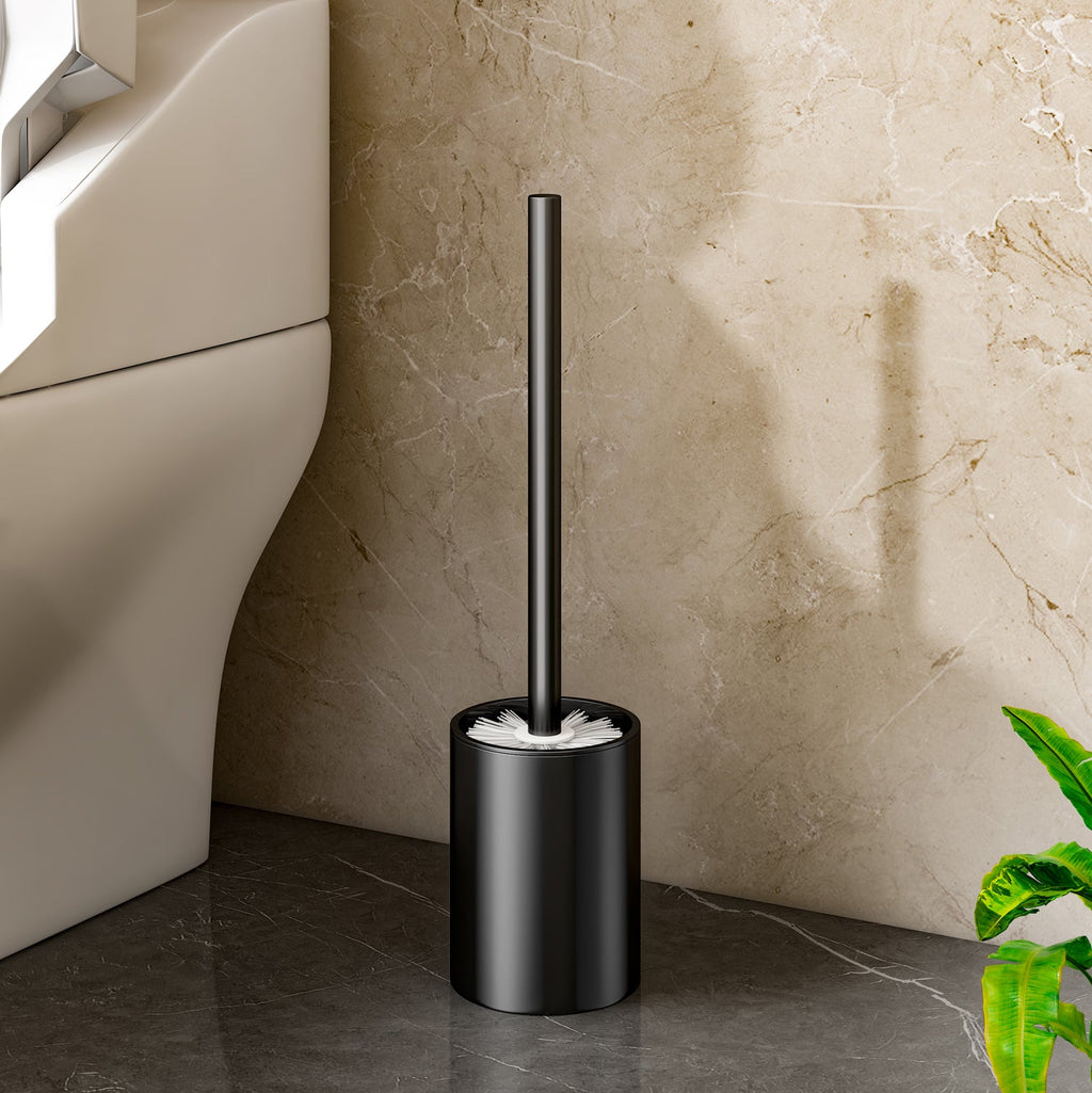 SOGA 2X 27cm Wall-Mounted Toilet Brush – Black with Drain Holes