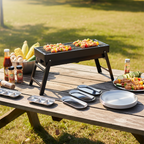 SOGA Kitchenware Bundle – Portable Charcoal Grill, Silver Grilling Plate, Nordic Plate & Sauce Pan $ 189
