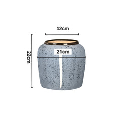 SOGA 21x22cm Grey Small Ceramic Flower Vase Elegant Living Room Home Decor