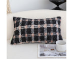 SOGA 35cm Modern Plaid Pattern Blush Pink Gray Decorative Throw Pillow