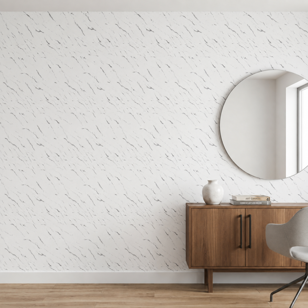 SOGA Peel & Stick Floor and Wall Tiles 30 x 30cm 10 Pack White Faux Marble