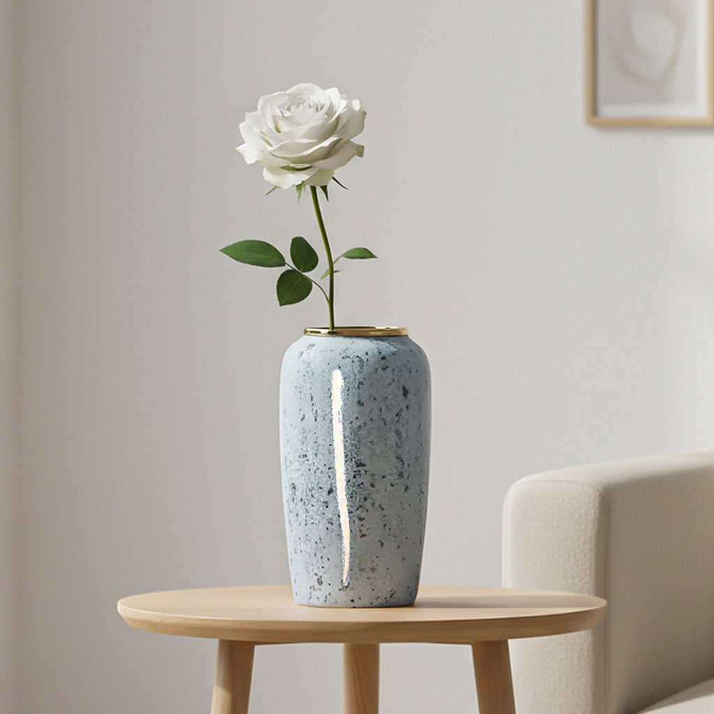 SOGA 35x17cm Grey Large Ceramic Flower Vase Elegant Living Room Home Decor