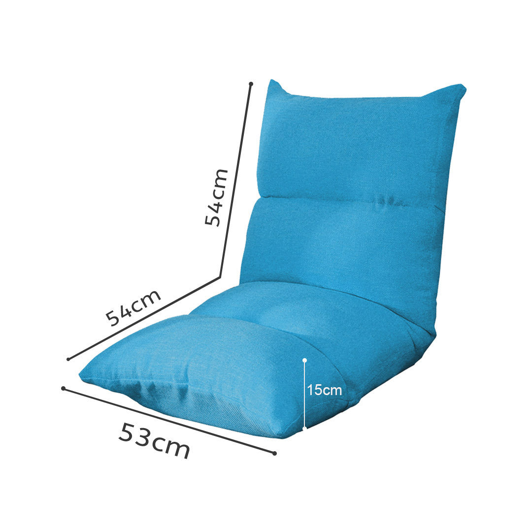 SOGA 4X Lounge Floor Recliner Adjustable Lazy Sofa Bed Folding Game Chair Blue