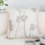 SOGA 2X 45cm Botanical Beige Poppy Flower Print Linen Decorative Throw Pillow