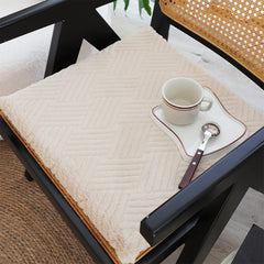 SOGA Beige Chevron Cushion – Soft Plush Backrest Pillow for Home & Office
