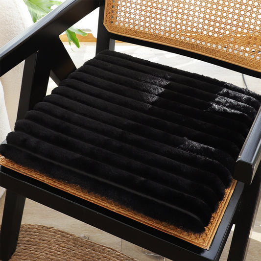 SOGA 2X 45cm Black Corduroy Square Cushion Soft Leaning Plush Backrest Throw Seat Pillow