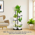 SOGA 2X 5 Tier 6 Pots Black Metal Plant Rack Flowerpot Storage Display Stand Holder Home Garden Decor