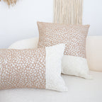 SOGA 50cm Contemporary Beige Two-Tone Block Design Throw Pillow