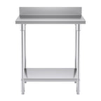 SOGA Commercial Catering Kitchen Stainless Steel Prep Work Bench Table with Back-splash 80*70*85cm