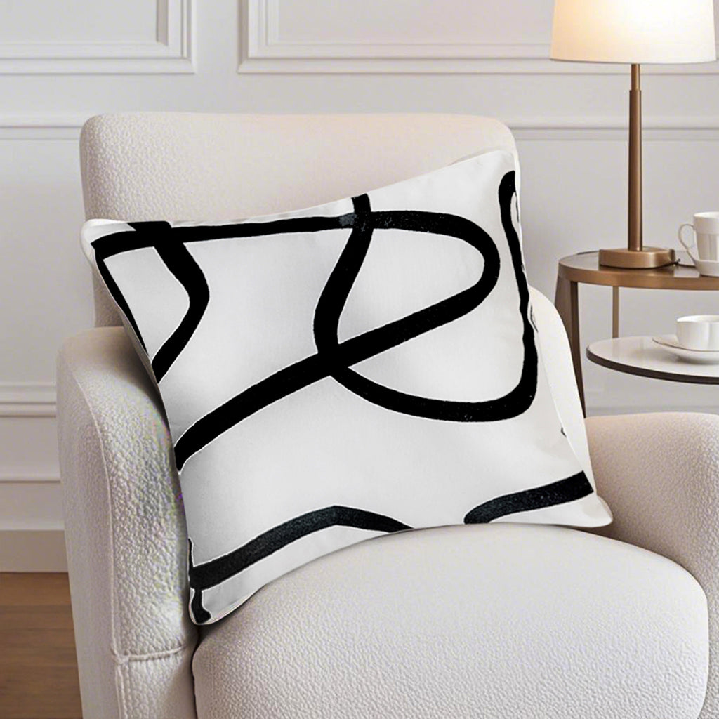 SOGA 2X 45cm Square Modern Minimalist Black Letter Print Decorative Throw Pillow