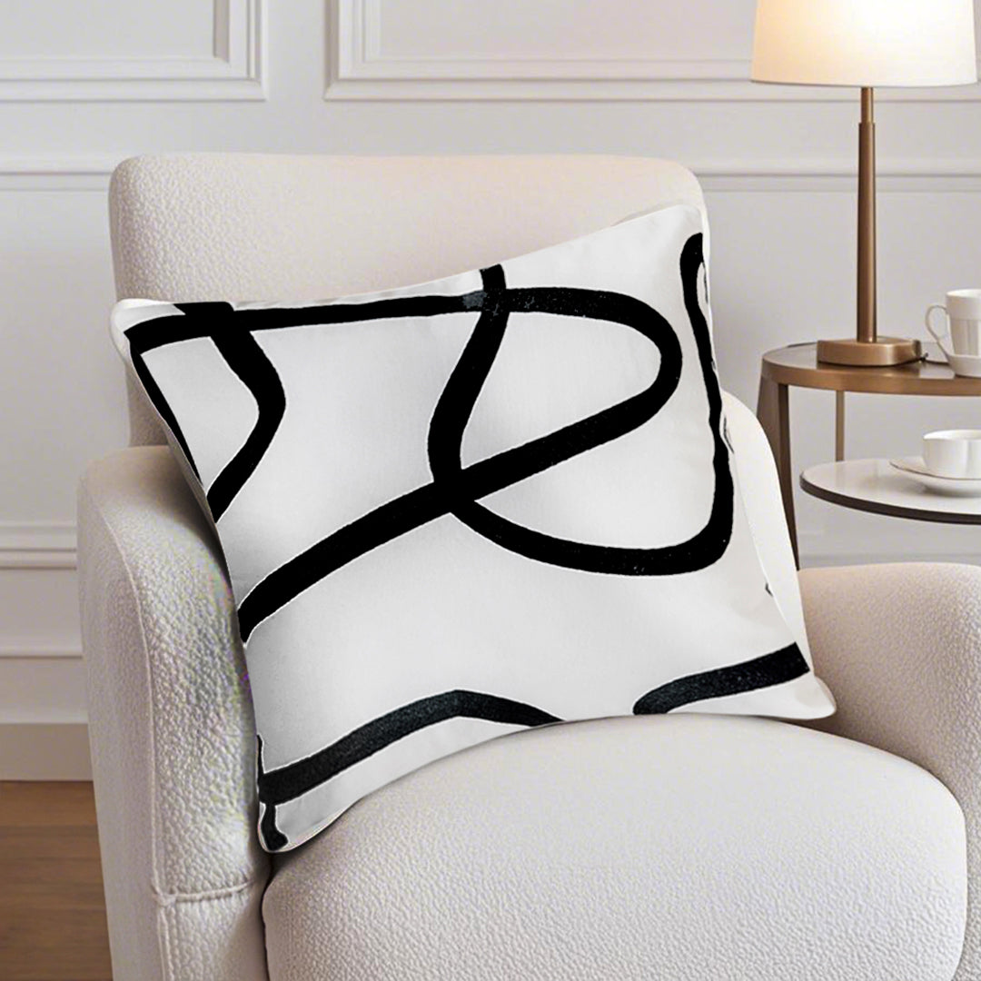 SOGA 2X 45cm Square Modern Minimalist Black Letter Print Decorative Throw Pillow