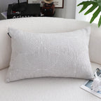 SOGA 2X 35cm Throw Pillow Off White Lumbar Embroidered Decorative Cover Stitch for Home Decor