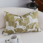 SOGA 2X 35cm Vintage Olive Green White Horse Pattern Throw Pillow $ 142