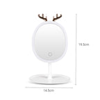 SOGA 2X White Antler LED Light Makeup Mirror Tabletop Vanity Home Decor