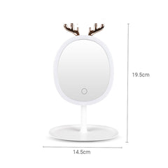 SOGA 2X White Antler LED Light Makeup Mirror Tabletop Vanity Home Decor